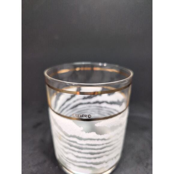 Culver Clear Frosted Zebra Glasses Set, 4.25", Double Old Fashioned Glassware - Picture 10 of 10